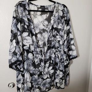 Black & White Floral Top